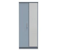 Trent 2 Door Mirrored Robe In Denim (Ready Assembled)