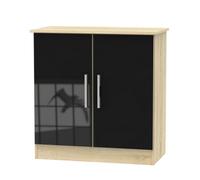 Trent 2 Door Sideboard In Black Gloss & Black Matt (Ready Assembled)