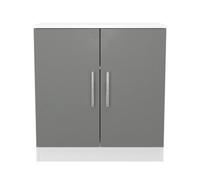 Trent 2 Door Sideboard In Dusk Grey & White Matt (Ready Assembled)