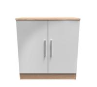 Trent 2 Door Sideboard In Grey & Bardolino Oak (Ready Assembled)