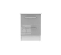 Trent 2 Drawer Compact Bedside Cabinet In Grey & White (Ready Assembled)