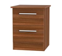 Trent 2 Drawer Compact Bedside Cabinet In Noche Walnut (Ready Assembled)