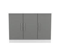 Trent 3 Door Sideboard In Dusk Grey & White Matt (Ready Assembled)