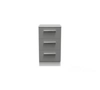 Trent 3 Drawer Bedside Cabinet In Dusk Grey & White (Ready Assembled)