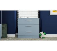 Trent 3 Drawer Chest Of Drawers In Denim Blue (Ready Assembled)