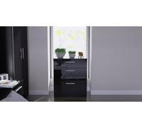 Trent 3 Drawer Deep Chest Of Drawers In Black & Black Matt (Ready Assembled)