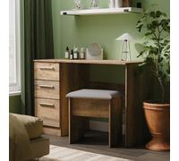 Trent 3 Drawer Desk In Vintage Oak (Ready Assembled)