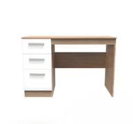Trent 3 Drawer Desk In White & Bardolino Oak (Ready Assembled)