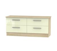 Trent 4 Drawer Bed Box In Cream & Bardolino Oak (Ready Assembled)