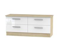 Trent 4 Drawer Bed Box In White & Bardolino Oak (Ready Assembled)