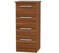 Trent 4 Drawer Bedside Cabinet In Noche Walnut (Ready Assembled)