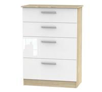 Trent 4 Drawer Deep Chest (Ready Assembled) Ready Assembled 2 U White One Size