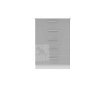 Trent 5 Drawer Chest Of Drawers In Grey & White (Ready Assembled)