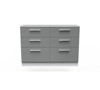 Trent 6 Drawer Wide Chest In Dusk Grey & White (Ready Assembled)