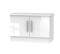 Welcome Furniture Ready Assembled Contrast Compact 2 Door Tv & Media Unit In White Gloss