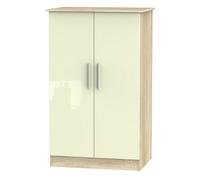 Trent Double Midi Wardrobe In Cream & Bardolino Oak (Ready Assembled)