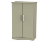 Trent Double Midi Wardrobe In Mushroom Gloss & Mushroom Matt (Ready Assembled)