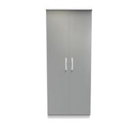 Trent Double Mirror Wardrobe In Dusk Grey & White Matt (Ready Assembled)
