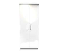 Trent Double Mirror Wardrobe In White Gloss & White Matt (Ready Assembled)
