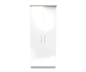Trent Double Mirror Wardrobe In White Gloss & White Matt (Ready Assembled)