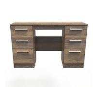 Trent Double Pedestal Desk In Vintage Oak (Ready Assembled)