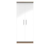 Trent Double Wardrobe In White Matt & Black Matt (Ready Assembled)