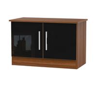 Trent Low 2 Door Sideboard In Black & Noche Walnut (Ready Assembled)