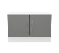 Trent Low 2 Door Sideboard In Dusk Grey & White Matt (Ready Assembled)