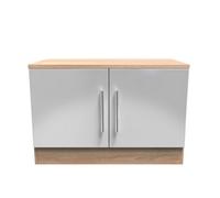 Trent Low 2 Door Sideboard In Grey & Bardolino Oak (Ready Assembled)