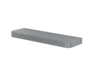 Trent Rectangular Floating Shelf Kit 80cm, Thick Box Shelving Unit with Rounded Corners, Smooth Grey Finish with Concealed Wall Brackets, Simple Installation for Bedroom, Kitchen, Living Room
