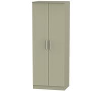 Trent Tall Double Hanging Wardrobe In Mushroom Gloss & Mushroom Matt (Ready Assembled)