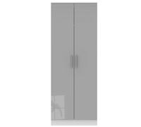 Trent Tall Plain Wardrobe In Grey & White (Ready Assembled)