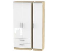 Ready Assembled 2 U Trent Triple Wardrobe with 2 Drawers (Ready Assembled) in White Ready Assembled 2 U White