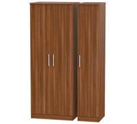 Trent Tall Triple Plain Wardrobe In Noche Walnut (Ready Assembled)