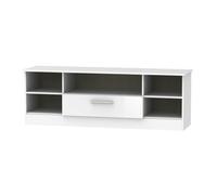 Welcome Furniture Ready Assembled Contrast Wide 1 Drawer Tv & Media Unit In White Gloss