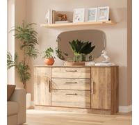 Trent Wide 2 Door 3 Drawer Sideboard In Vintage Oak (Ready Assembled)