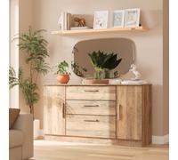 Trent Wide 2 Door 3 Drawer Unit (Ready Assembled) Ready Assembled 2 U Dark Brown One Size