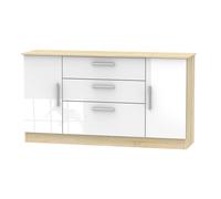 Trent Wide 2 Door 3 Drawer Unit (Ready Assembled) Ready Assembled 2 U White One Size