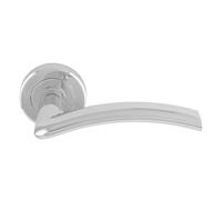 Trenta Lever on Rose Door Handle Set Contemporary Interior Lever Handle with Durable Construction and Round Rose for UK Applications (Polished Chrome, Boxed)