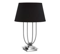 trento black fabric shade table lamp in satin nickel