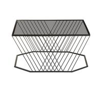 Trento Coffee Table - Glass with Black Metal Base