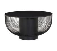 Trento Coffee Table - Round - Black Glass with Wired Design