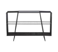 Trento Console Table - Glass Wired with Black Metal Base