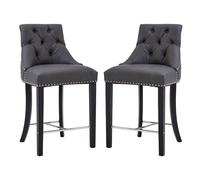 trento upholstered grey faux leather bar chairs in a pair