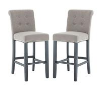trento upholstered natural fabric bar chairs in a pair