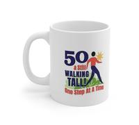 Trenton Gifts 50th Birthday Coffee Mug for Walkers and Hikers - Funny Gift Ideas for Her & Him - Unique 50th Birthday Mug for Women & Men. 50 and Still Walking Tall. 11 Oz.