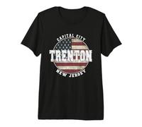Trenton New Jersey, Vintage American Flag Premium T-Shirt