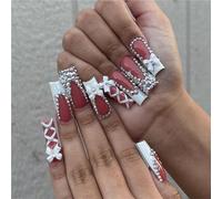 TRENTSNOOK 24pcs Pink ballet Girl fake nails,Press on nails with bows,leopard prints,long coffin, almond or short square Manicure Art(XH-95-47)