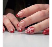 TRENTSNOOK Press On Nails Christmas Collection Long Fake Nails Acrylic Nails For Women Girls Party Nail Art Collection 24PCS(JP1896,Glue type)