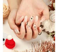 TRENTSNOOK Press On Nails Christmas Collection Long Fake Nails Acrylic Nails For Women Girls Party Nail Art Collection 24PCS(JP2686,Jelly glue)